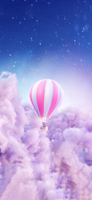 Dreamy hot air balloon phone wallpaper