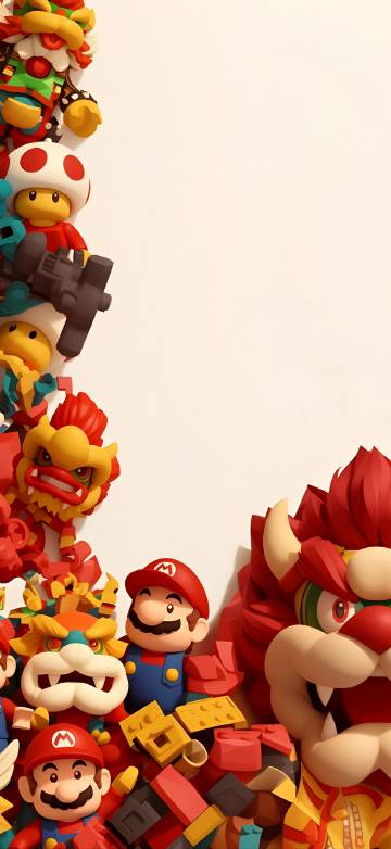 Mario and Bowser Lego Characters Wallpaper