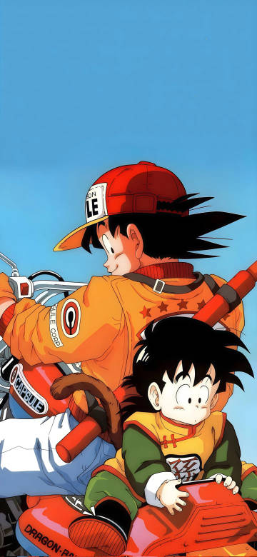 Goku and Gohan Riding Motorcycle Dragon Ball Wallpaper