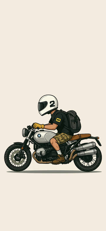 Minimalist Background Vintage Biker Phone Wallpaper