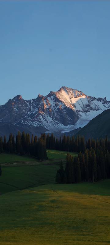 Snow-Capped Mountain at Golden Hour Phone Wallpaper