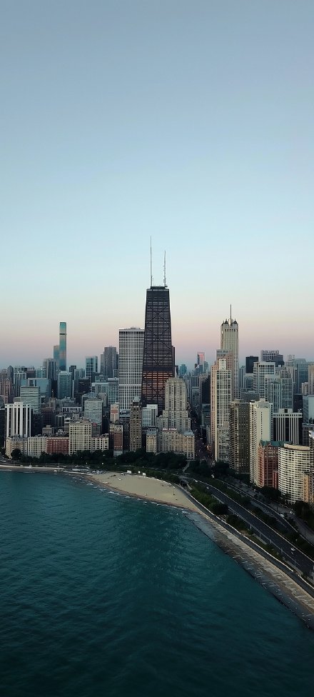 Chicago Skyline by Lake Michigan Phone Wallpaper