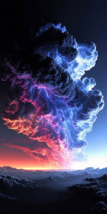 Phone Wallpaper: Thunderstorm Cloud, Cumulonimbus, Sunset Sky 4K