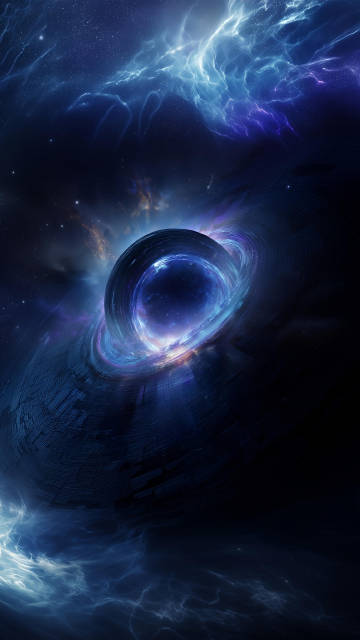 Mysterious Black Hole in Deep Space 4K Phone Wallpaper