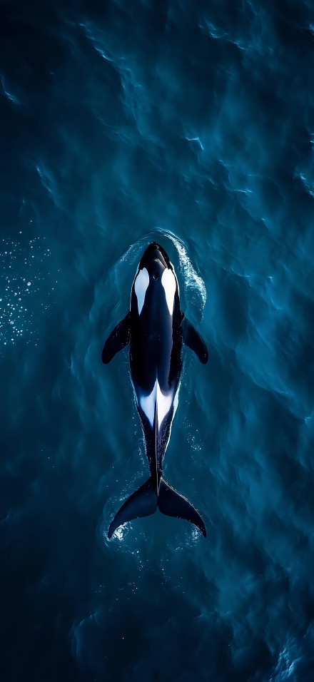 Dolphin In Deep Blue Ocean 4K Wallpaper