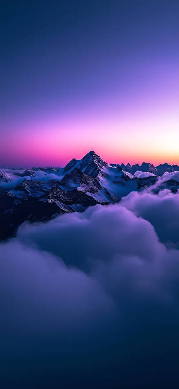 Fantasy Cloudy Mountain 4K Wallpaper