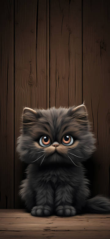 Cute Kitten Staring Ahead Wallpaper 4K