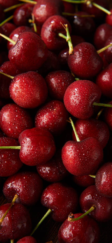 Fresh Red Cherries Close-Up 4K Wallpaper