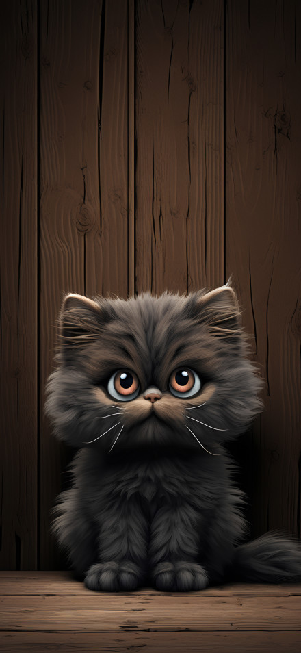 Cute Kitten Staring Ahead Wallpaper 4K