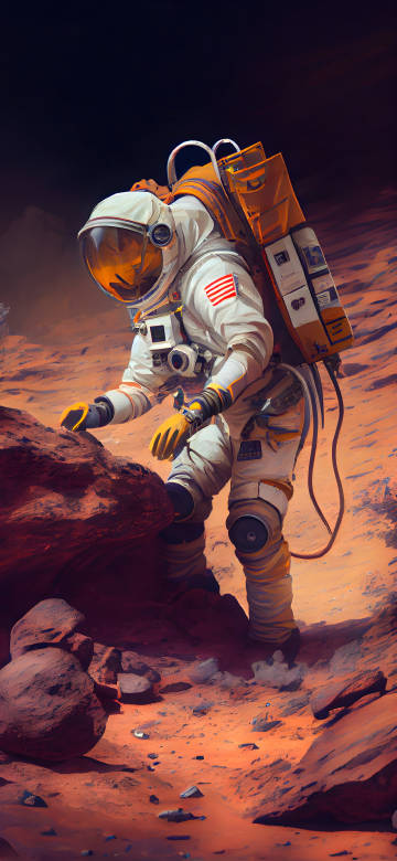 Phone 4K Wallpaper: Astronaut, Mars, Space Exploration, Sci-Fi