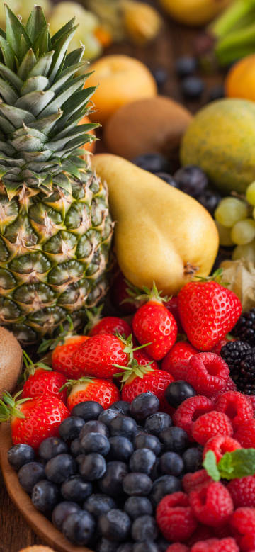 Fruit Wallpaper: Pineapple, Berries Mix, Colorful, Nutritious Free Download
