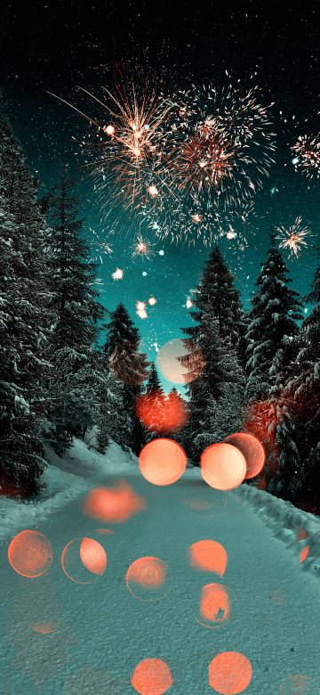 Holiday Wallpaper: Christmas, New Year, Snowy Pine Forest, Snow Scenery