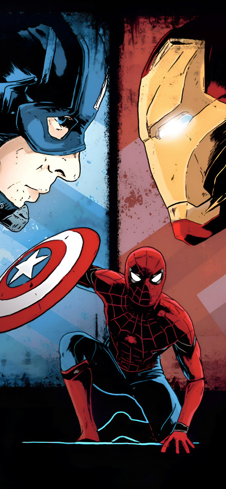 Spider-Man, Captain America, Iron Man Cartoon Wallpaper 4K