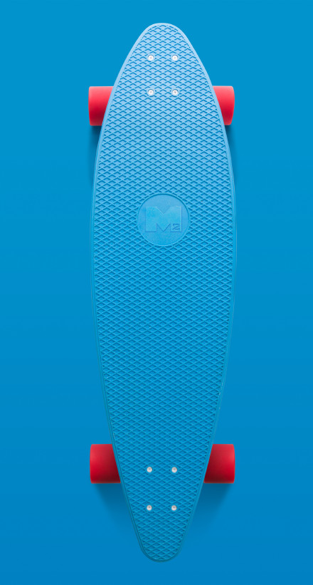 Minimalist Blue Skateboard 4K Wallpaper