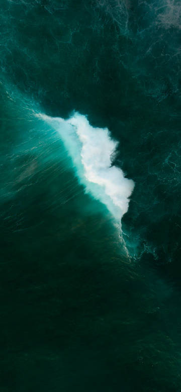 Honor 90GT wallpaper: White waves, dark green, ocean
