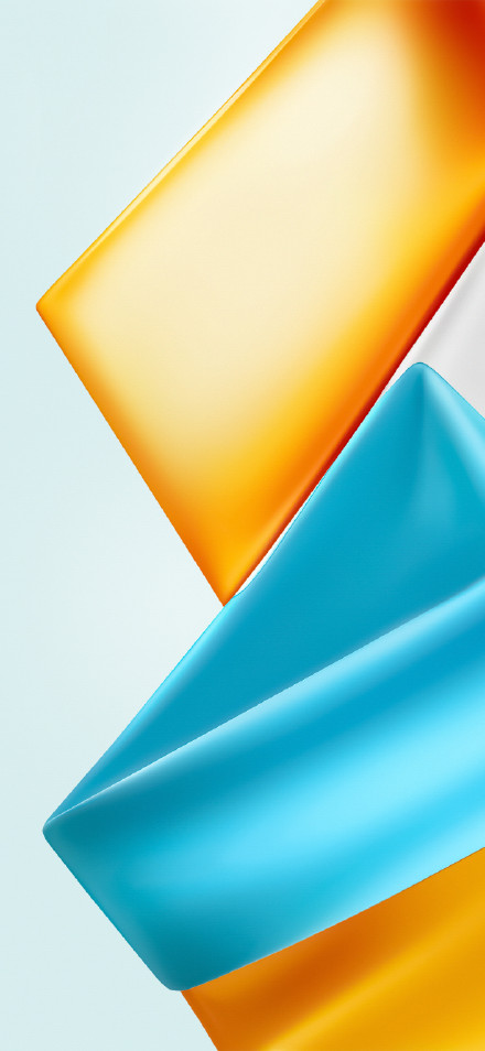 Phone system wallpaper: 3D Abstract, Fluid Art, Orange, Blue