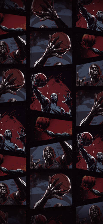 Basketball 4K Wallpaper: Dark, Sports Art, Comic Style, Dunking