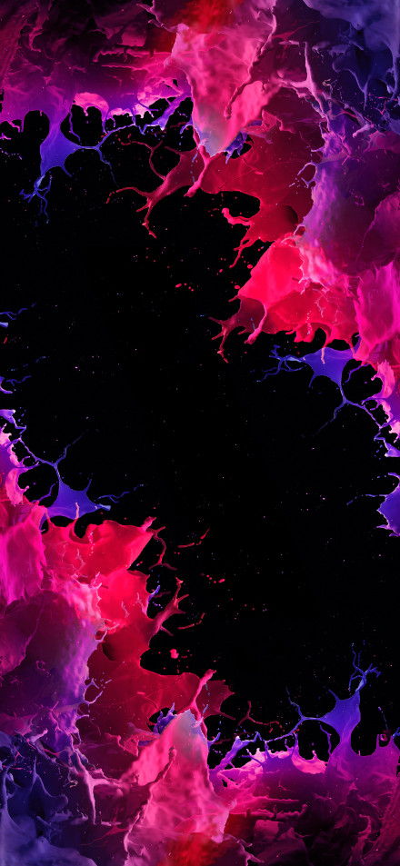 Neon Paint Splatter Wallpaper: Abstract, Pink, Purple, Black Background
