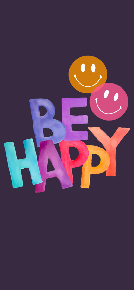 BE HAPPY Smiley Emoticon Phone Wallpaper