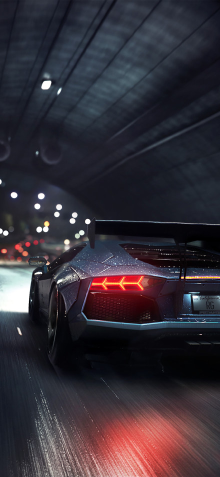 Lamborghini Aventador sports car rear close-up 4K wallpaper