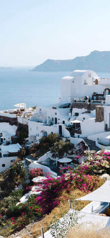 Santorini 4K Wallpaper: Greece, White Houses, Aegean Sea, Island Getaway