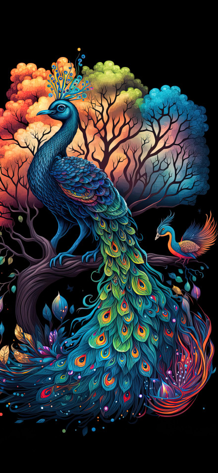 Vibrant Peacock Wallpaper 4K: Gorgeous, Colorful, Dark Background Art