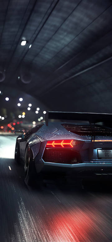 Lamborghini Aventador sports car rear close-up 4K wallpaper