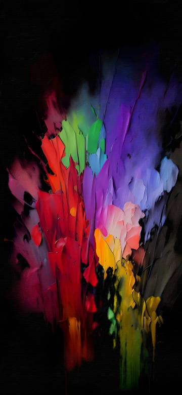 Color Abstract Painting on Dark Background 4K Wallpaper