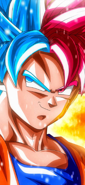 Dragon Ball Super Anime Wallpaper: Goku Red and Blue Fusion Form 4K