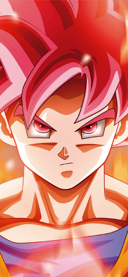 Dragon Ball Anime Wallpaper: Goku Super Saiyan God Red Aura Close-Up