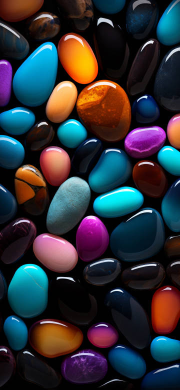 Colorful Polished Pebbles Texture 4K Wallpaper