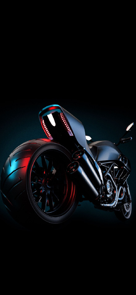 Cool Black Motorcycle in the Dark 4K Phone Wallpaper