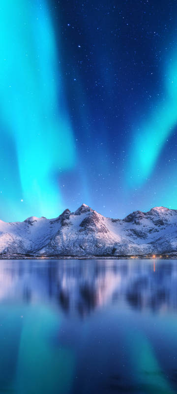 Aurora Mountain Lake Scenic Area wallpaper