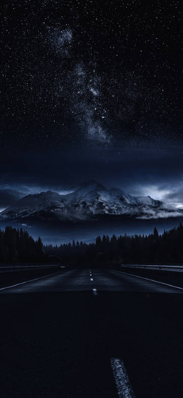 Dark Highway to Snowy Mountains 