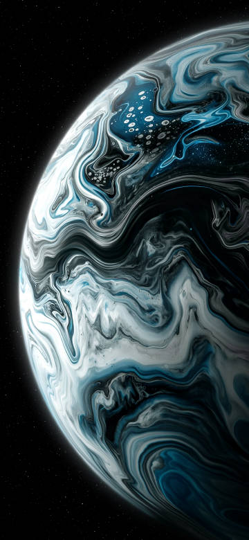 Fluid Art Abstract Planet in Spa