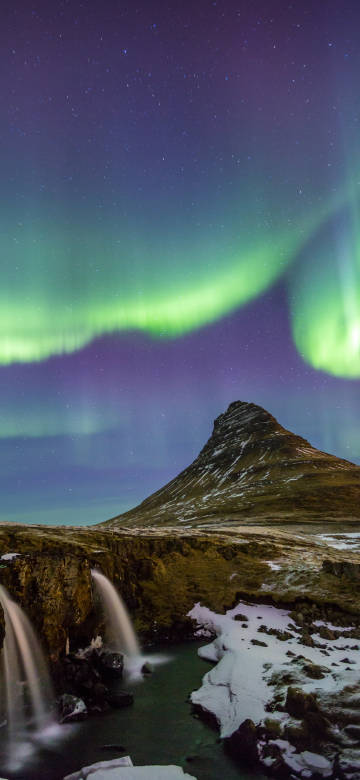 Green and Purple Aurora Above Sn