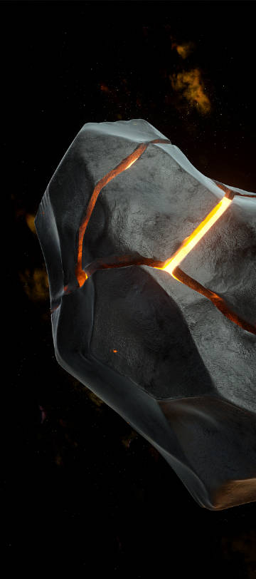 Glowing Lava Rock in Space HD Ph