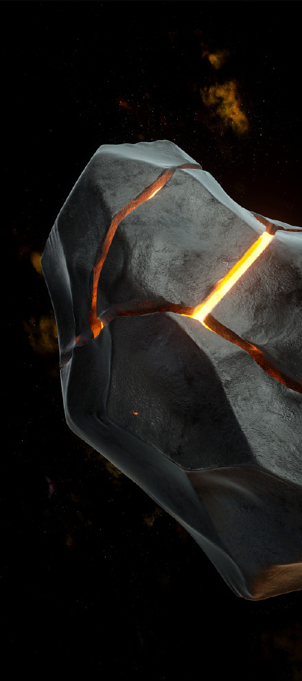 Glowing Lava Rock in Space HD Phone Wallpaper