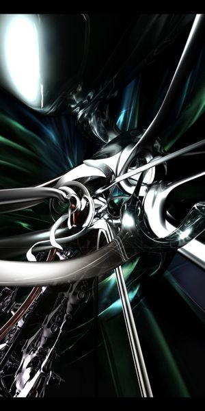 Abstract Dark Technology Wallpaper with Unique Shapes and Patterns