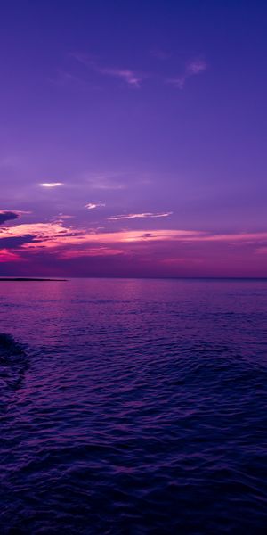 Cool Sunset Over Calm Beach Waves