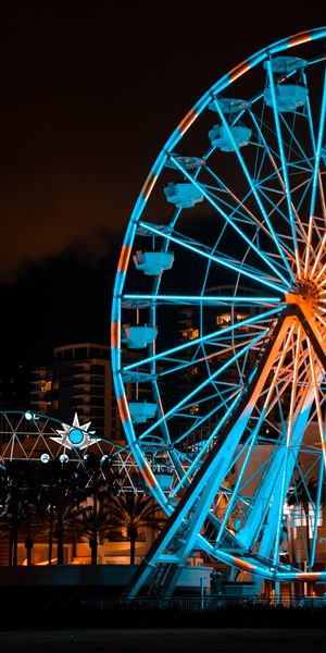 Aesthetic Night Illuminations of a Ferris Wheel