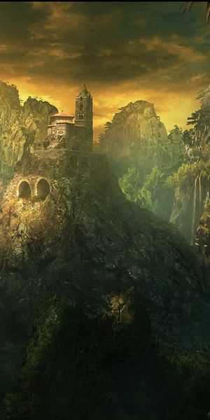 Enchanting Fantasy Landscape Mobile Wallpaper Featuring a Majestic Castle