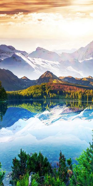 Phone wallpaper: Mountains, Lake, Forest, Mountain, Earth free download