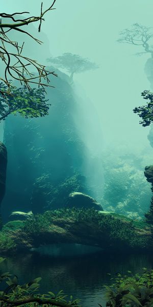 Lush Green Forest Landscape Wallpaper for Your Mobile Device