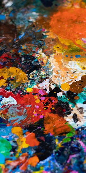 Multicolored Wallpaper: A Unique Blend of Paint Textures and Stains