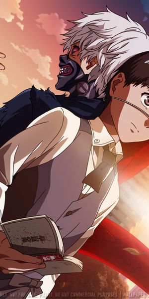 High-Quality Ken Kaneki in Tokyo Ghoul at Sunset