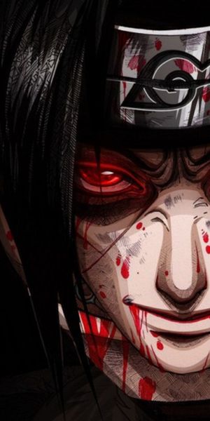 Itachi Uchiha Blood-Themed Anime Wallpaper