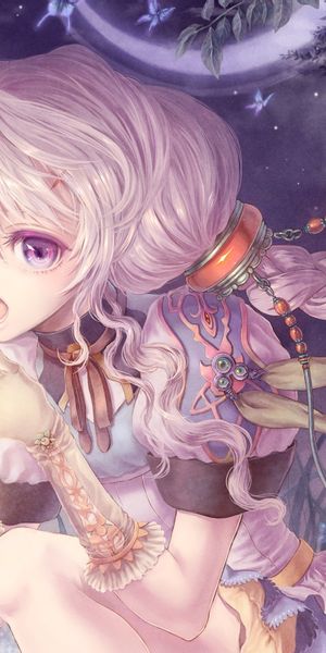 Beautiful anime girl surrounded by flowers and butterflies - 4K iPhone wallpaper