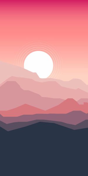 Vector Mountains at Sunset for Your Phone Wallpaper