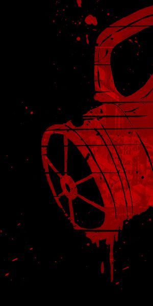 Dark Red Gas Mask - A Minimalist Military Wallpaper